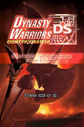 Dynasty Warriors DS - Fighter's Battle (USA) screen shot title